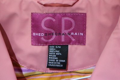 SHEDRAIN - SR Pink Raincoat With Striped Lining, Womens Size S-M
