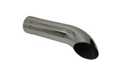 Exhaust Tip 2.50 Dia X 9.00 Long 2.50 Inlet Turn Down Chrome Plated Wesdon Ex