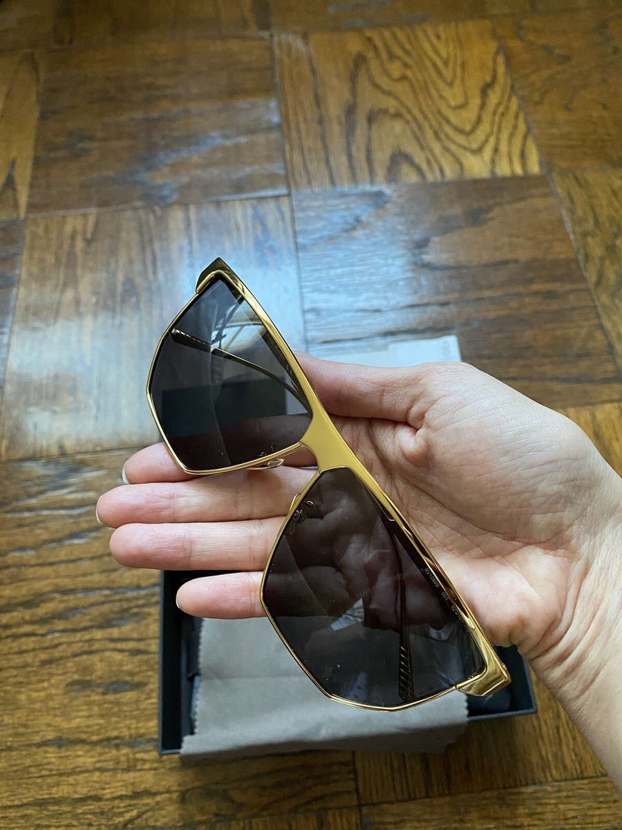Bottega Veneta D-Frame Metal Sunglasses, Gold | eBay display picture 1