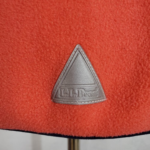 LL Bean Orange Fleece Vest XL 18 KIDS Polartec Full Zip Side Pockets High Neck - Picture 4 of 7