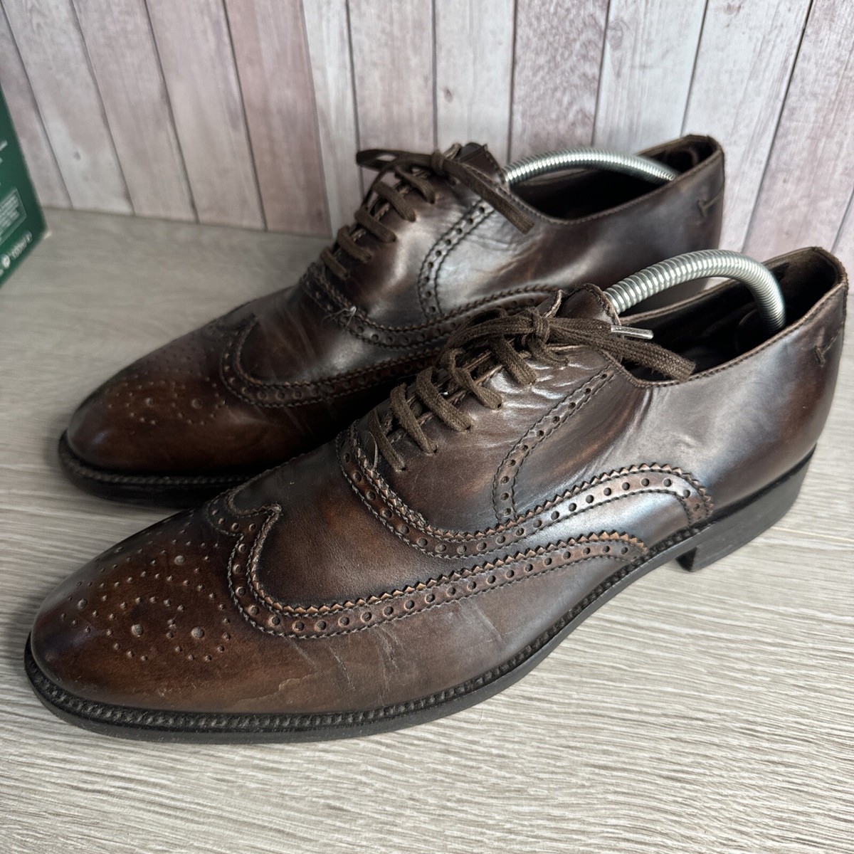 Lottusse Mens Shoes Size UK Leather Shoe Brown