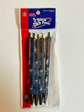 NFL Denver Broncos Disposable Black Ink Click Pens 5-Pack 5 Count (Pack of 1)