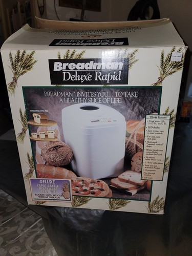 Breadman Delux Rapid Breadmaker Bread Machine TR444 Automatic 1-1.5-2Lbs W/Box