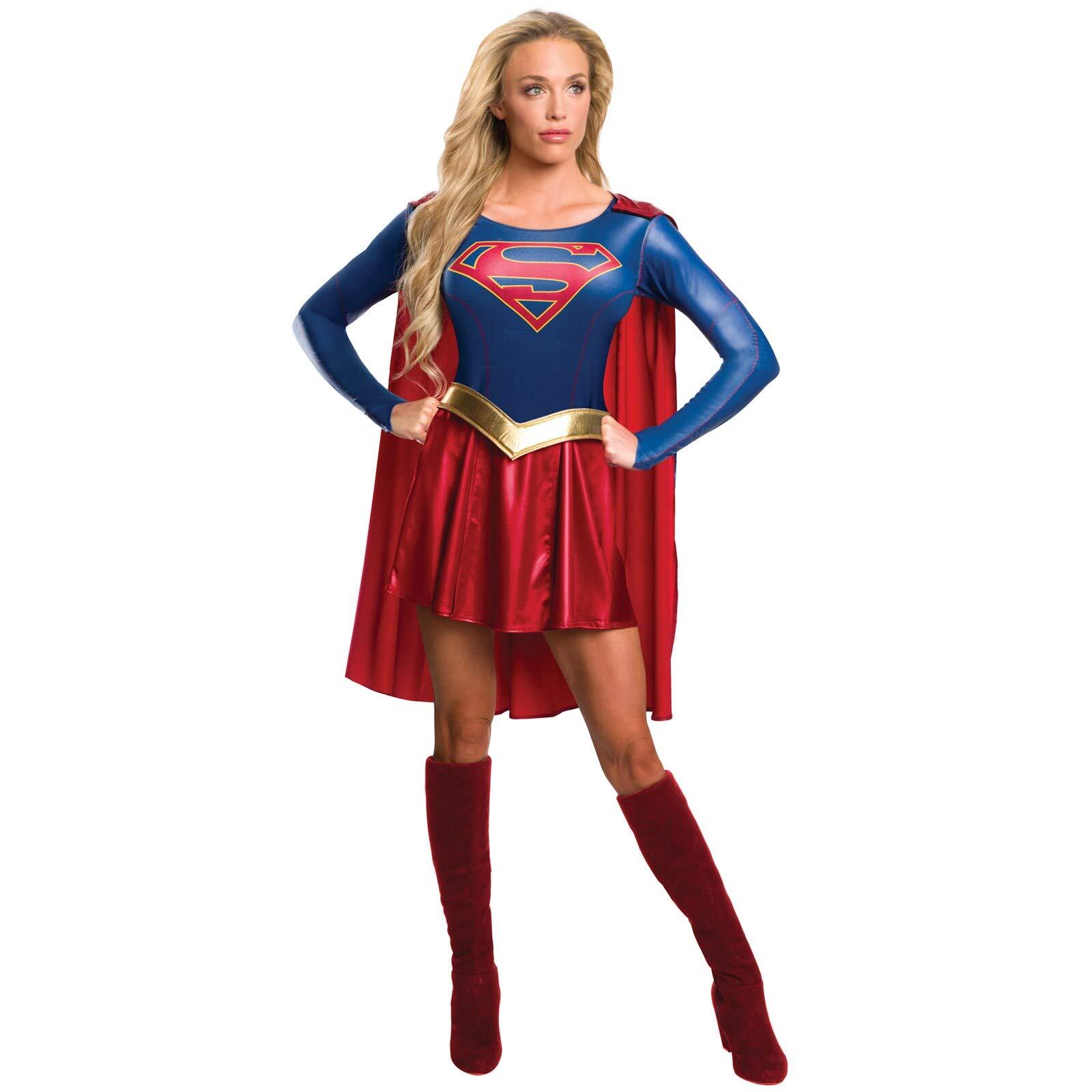 Rubie's Official Supergirl Ladies Fancy Dress, Blue/Red, S