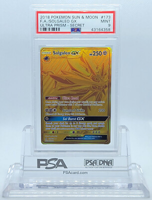 POKEMON ULTRA PRISM SOLGALEO GX #173 SECRET RARE HOLO FOIL PSA 9