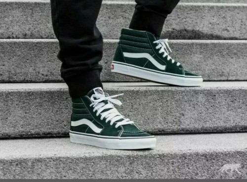 Vans Sk8-Hi Scarab Green White Shoes - Picture 2 of 4