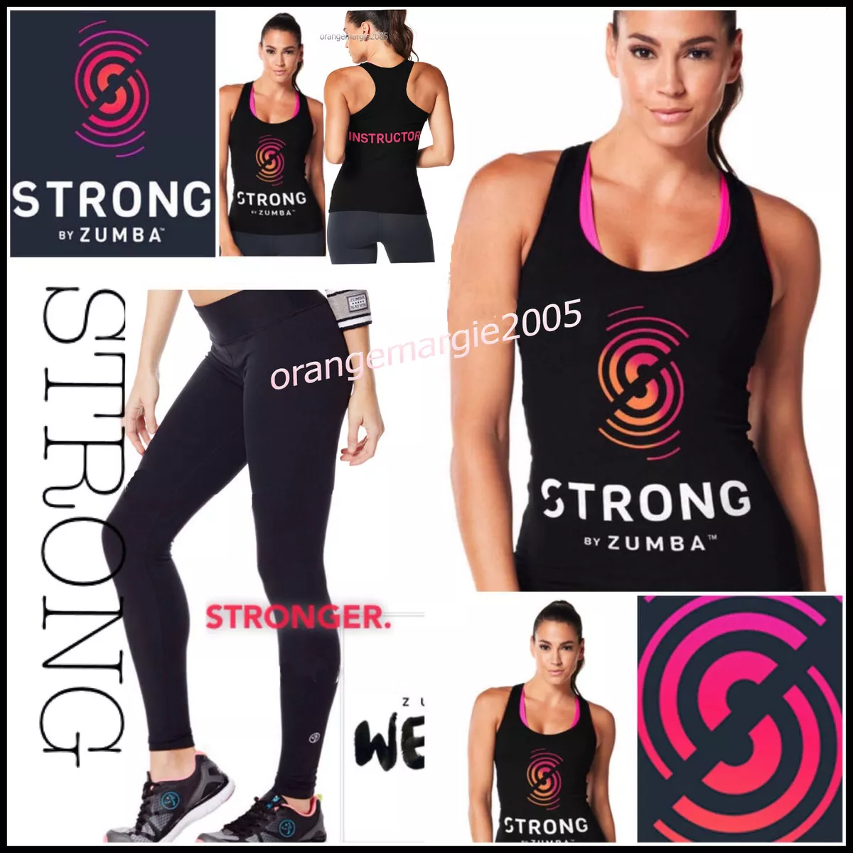 ZUMBA STRONG INSTRUCTOR Racerback Tank Leggings 2 Pieces FREE SHIP WORLDWIDE