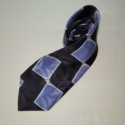 Tom James Tie Mens Silk Handmade Geometric Print Made in USA Office