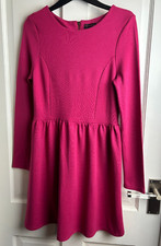 Miss Selfridge uk12 Cerise pink long sleeve dress