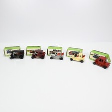 SET of 5 TIN  PLASTIC CLASSIC MINIATURE SERIES ANTIQUE CARS in ORIGINAL BOXES