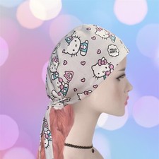 Hello Kitty Scrub Cap, Hello Kitty Surgeon Cap, Hello Kitty Chemo Hat