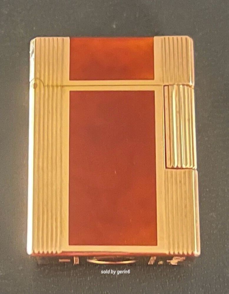 S.T. Dupont Line 1 Lighter, Tortoise Shell Lacquer & Gold, 013776