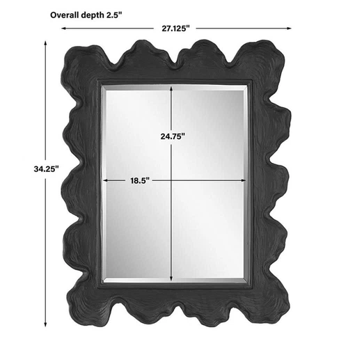 Uttermost Sea Coral Coastal Resin Glass and MDF Mirror in Black - Picture 10 of 10