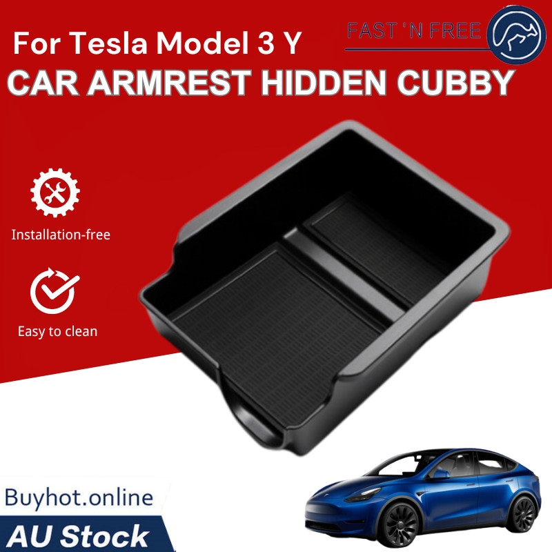 Armrest Car Center Console Drawer Storage Box Organizer Tray For Tesla Model 3 Y