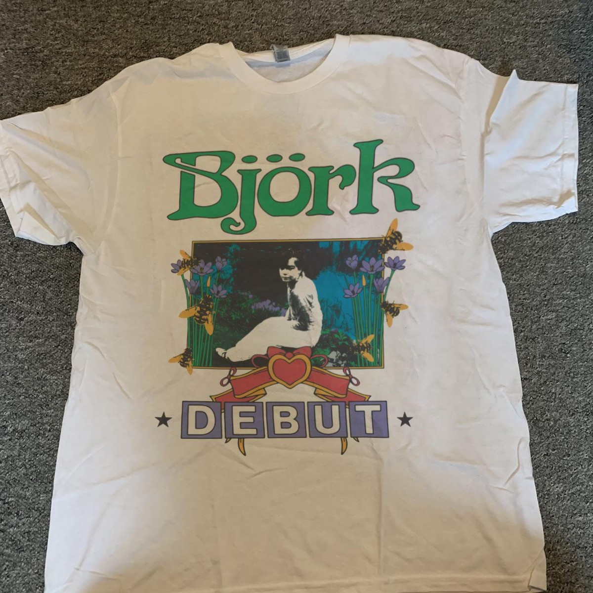 Bjork S/S Tee Debut Bjork 90s Debut Unisex White T-Shirt white 