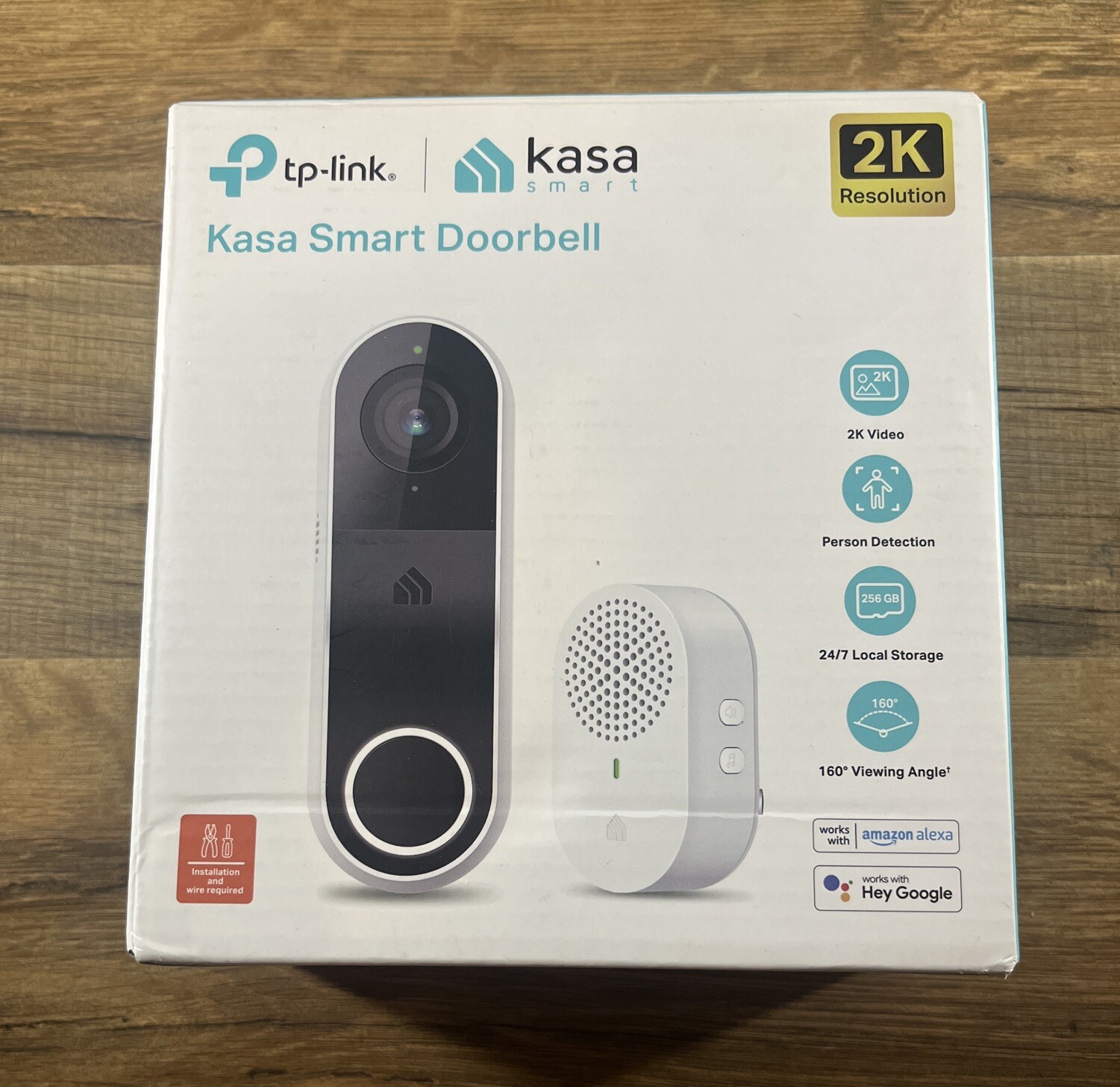 Kasa Smart Video Doorbell Camera Hardwired w/ Chime, 3MP 2K Resolution