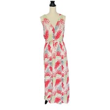 Lucky Brand Floral V Neck Maxi Dress With Pockets Size M