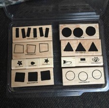 STAMPIN UP  Set of 12 Wood Rubber SHAPES Stamps, 2004