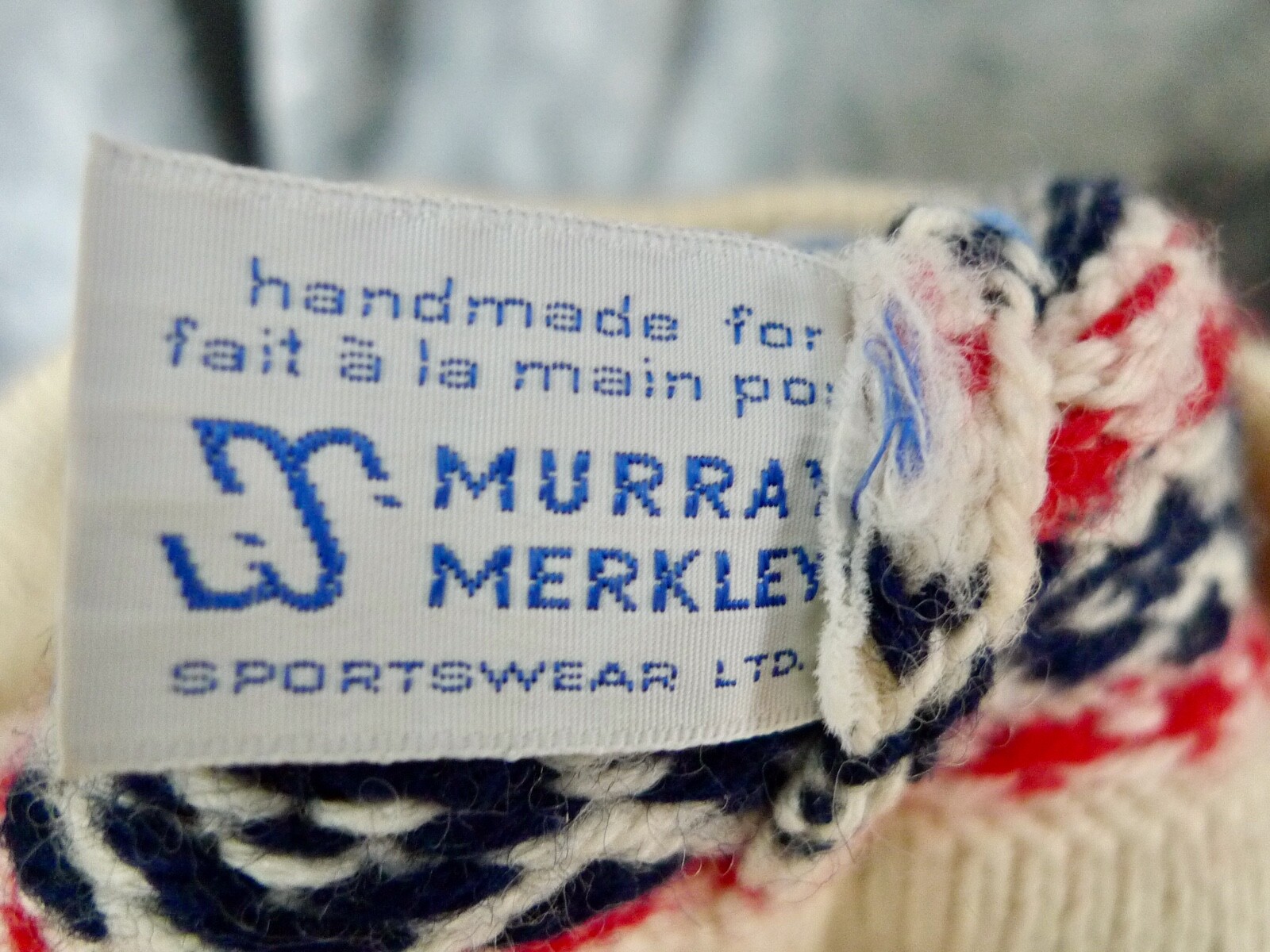 Vintage HANDMADE MURRAY MERKLEY KNIT Ski Hat TOQUE Virgin Wool CANADA GOOSE + thumbnail 6
