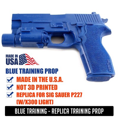 Blue Training Prop for SIG SAUER P227 (w/X300 Light) - Solid Resin - Not a Gun