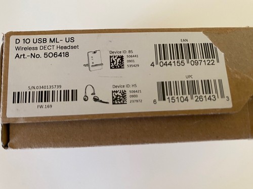 Sennheiser D 10 ML-Phone - US Wireless DECT Headset Art.-No. 506418 Open Box (a3 - Picture 5 of 5