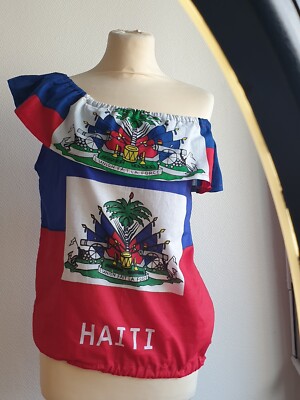 Débardeur Jour Du Drapeau Haïtien - Motif Drapeau Haïti Et Carte - Coupe Classique, Tissu Léger - Fierté Haïtienne