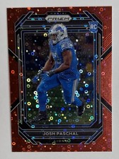 2022 Panini Prizm Red No Huddle Josh Pascal Rookie 08/50 #389 Detroit Lions