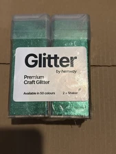 Hemway Craft Glitter Ultra Fine Emerald Green 1/128" 4.6oz 2x Shaker