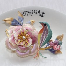 Vintage Peony Camellia Gradient Flower Hairpin Chinese Style Hanfu Accessory