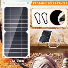 10W/15W Watt Mono Solar Panel 5V Battery Charger USB For Samsung iPhone Camping