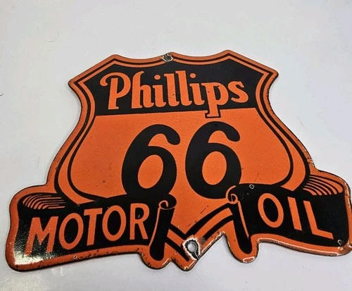 Porcelain Philips 66 Vintage Oil Sign