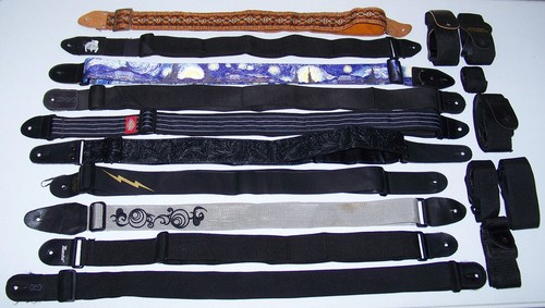 Guitar Strap Lot Of 17 - Epiphone, Levy's, Gibson Maestro, Dickies, etc