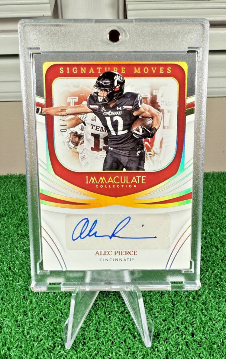 Alec Pierce Panini Immaculate Collection Collegiate Signature Moves #SMAPI Gold