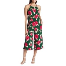 Maggy London Lottie Knit Crop Jumpsuit - Green Pink NWT Size 4