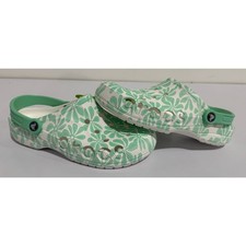 CROCS Unisex Baya Seasonal Printed Clog Green Floral Size M8 W10 NWT 024SB