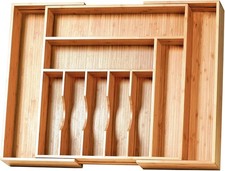 Extra Large Expandable Kitchen Siverware Utensils Drawer Organizer, 19" Deep for
