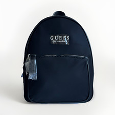GUESS Black Logo Backpack Zip Closure Adjustable Strap Designer Women