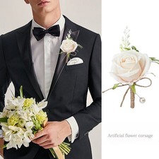 Champagne Rose Chest Flower Wedding Men's Brooch Outdoor Welcome Decoration