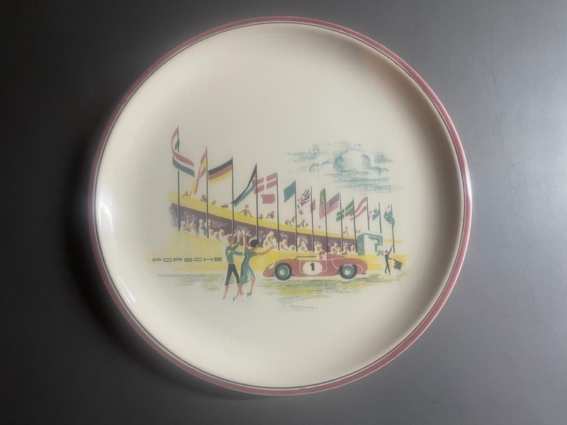 1960 Porsche Typ 718 RS Spyder Ulmer Keramik Serving Plate - MEGA RARE!!