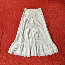 Antique 1800s 1900s Victorian Edwardian cotton maxi length white skirt