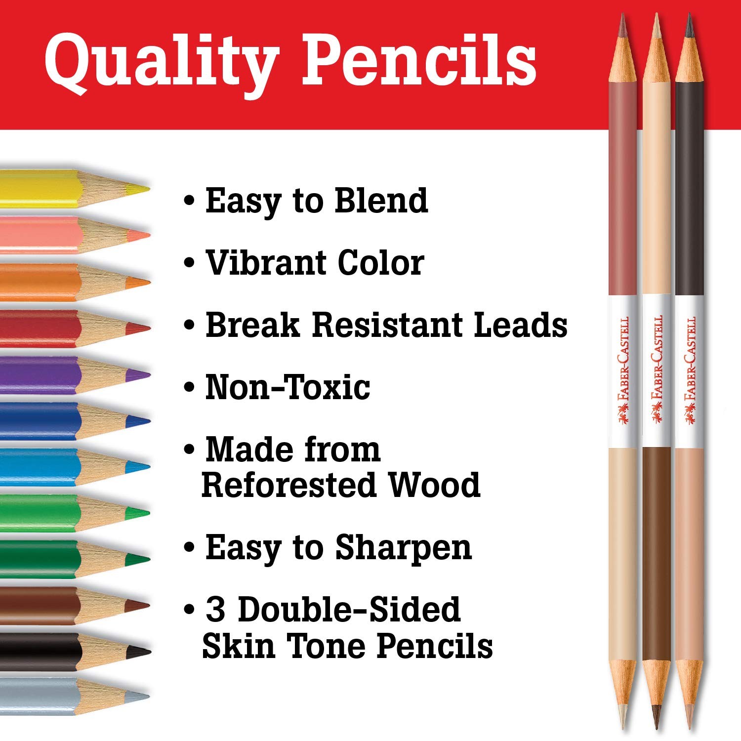 Faber Castell How to Draw Faces Art Set for Kids 12 Colored Pencils Tracing P...