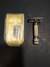 Very Rare Vtg MERKUR 34  SILVER PLATED Safety Razor Made In Germany 