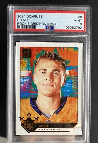 2024 Panini Donruss Bo Nix Rookie Gridiron Kings #6 RC PSA 9 Denver Broncos BL