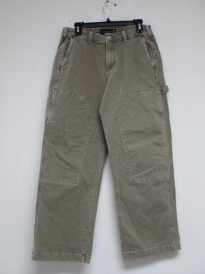 Abercrombie Fitch Double Knee Jeans Mens 30x28 Rigid Denim Baggy Carpenter