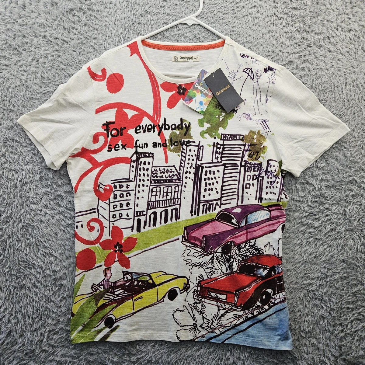 5223AT maglia uomo DESIGUAL man t-shirt delavè blue