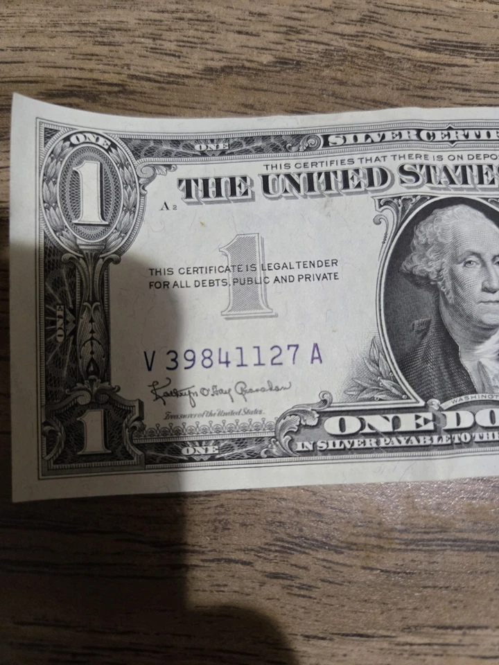 NEW LISTING-1957 One Dollar Blue Seal Series Note Silver Certificate-Great Gifts - Image 4 of 4