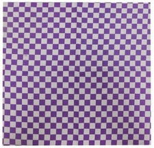Purple  White Checkered 22"x22" Cotton Bandana Bandanna