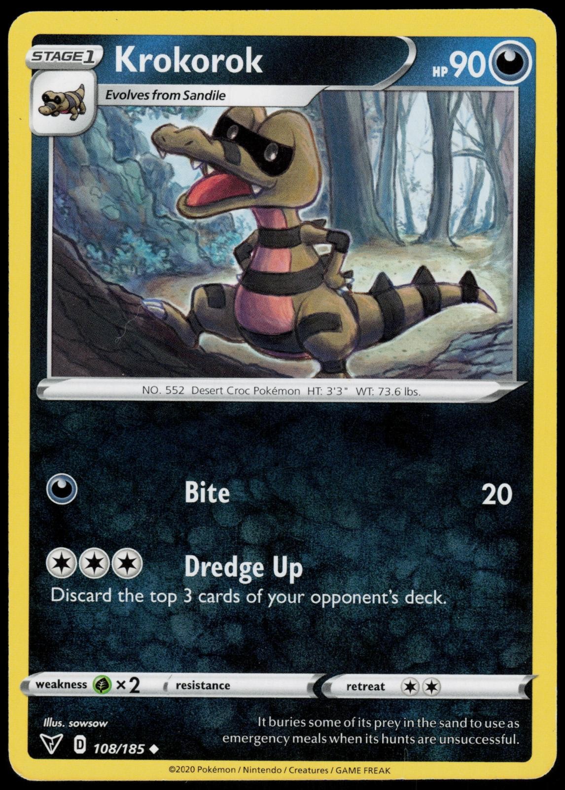 Krokorok 108/185 Vivid Voltage Pokemon Uncommon Lightly Played