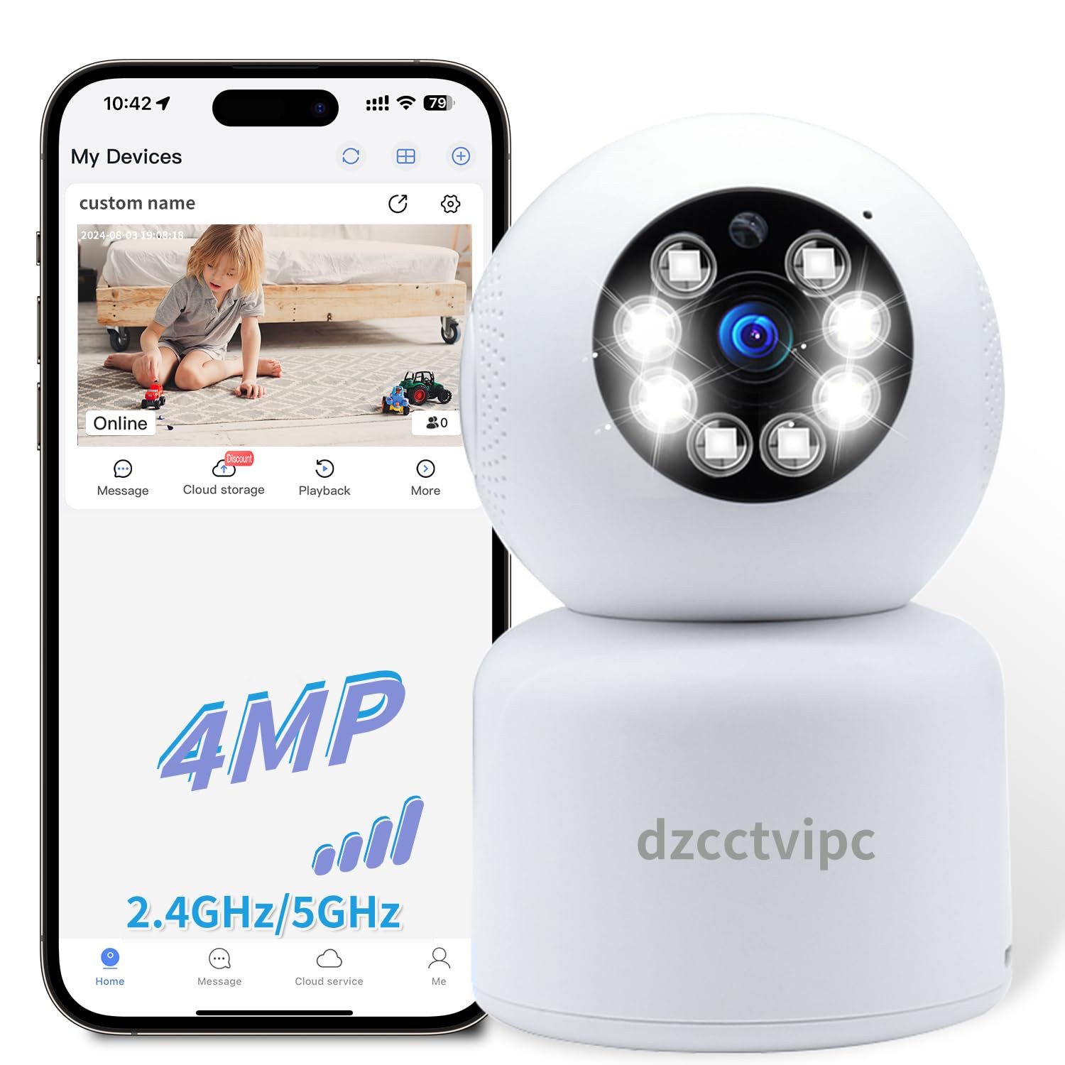 3K Indoor Smart IP Camera with 2.4G 5G WiFi for Home Security Pet Baby Monitor