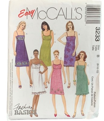 Easy McCalls 3233 Size 8-10-12 Misses Dress Pattern Fashion Basics Uncut